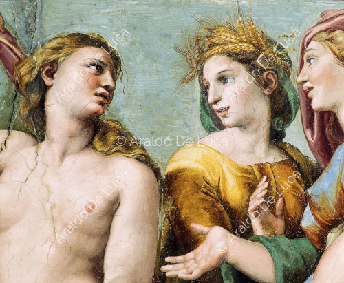Venus in conversation with Ceres and Juno ' detail of the lunette. Loggia of Psyche