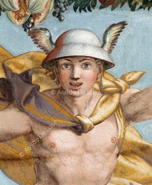 Detail with Mercury. Lunette. Loggia of Psyche.
