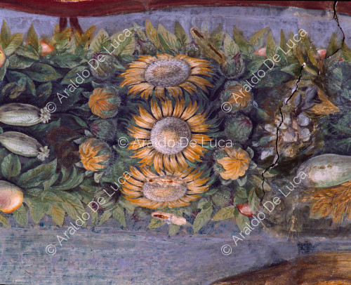 Festons aus Früchten und Blumen, Detail ' Loggia der Psyche '