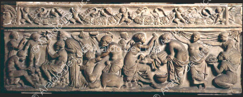 Sarcophagus with the education of Dionysus