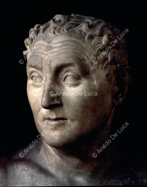 Male bust portrait. Facial detail