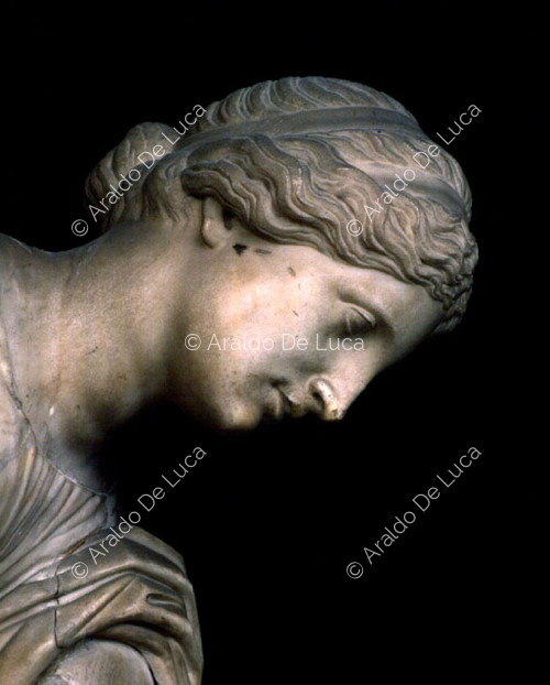 Statue of Psyche without wings. Detail of the face
