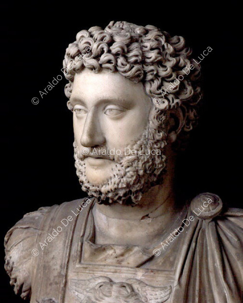Bust of Commodus. Facial detail