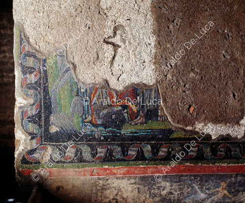 Fragment of mosaic - Hypogeum of Via Livenza, detail