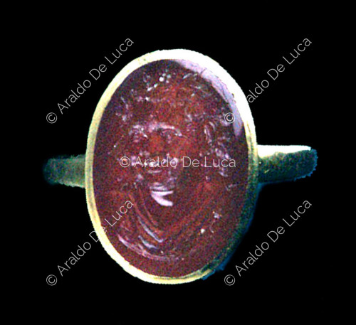 Ring with satyr bust