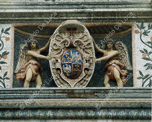 Coat of arms supported by two angels