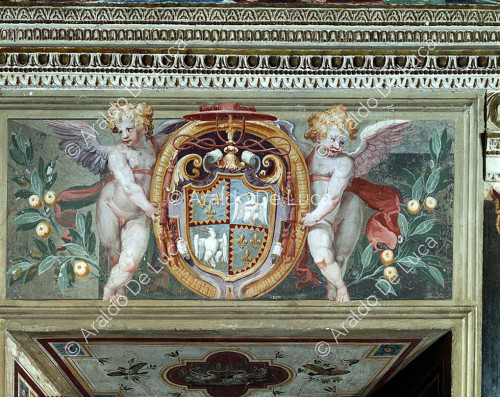Coat of arms supported by two angels