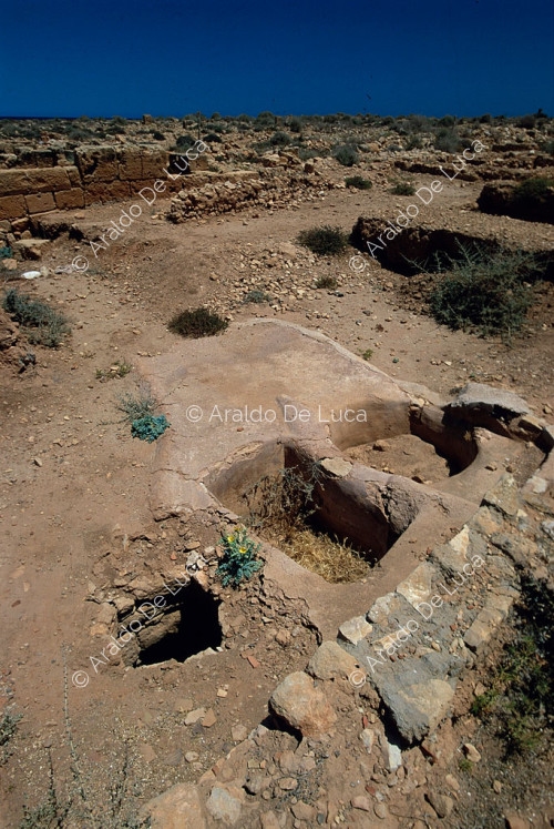 Fattoria romana vasca per la decantazione dell'argilla