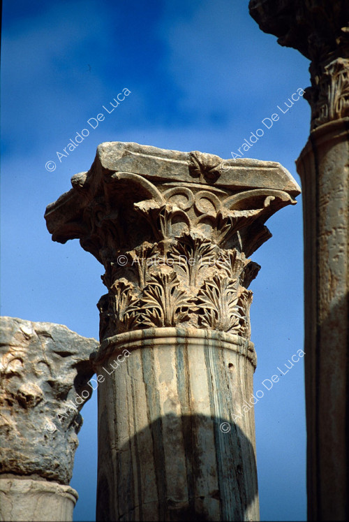 Basilica oriental bizantina, detalle de la columna