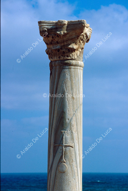 Basilica oriental bizantina, detalle de las columnas