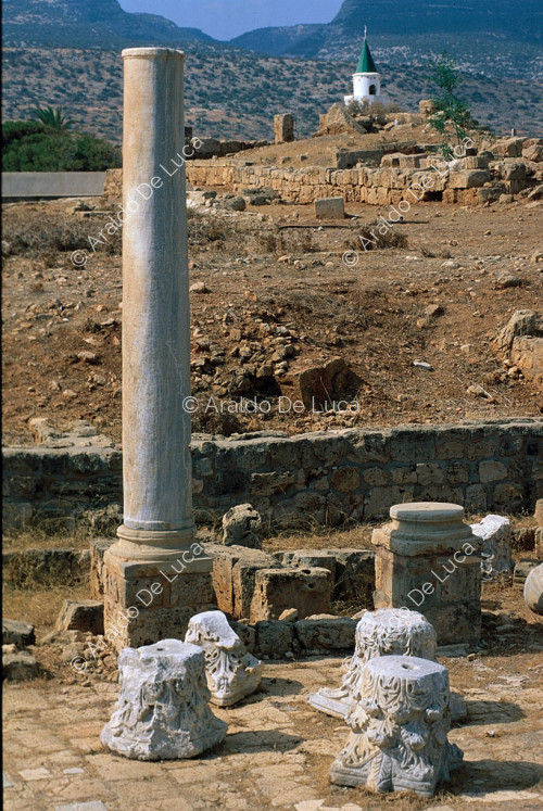 Basilica orientale bizantina, particolare delle colonne