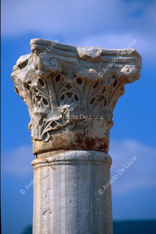 Basilica oriental bizantina, detalle de las columnas