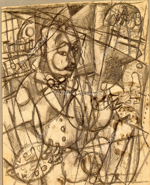 Sketch for Self-Portrait with Seven Fingers