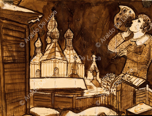 El pintor ante la catedral de Vitebsk
