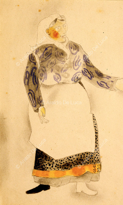 Boceto de vestuario: La mujer del delantal