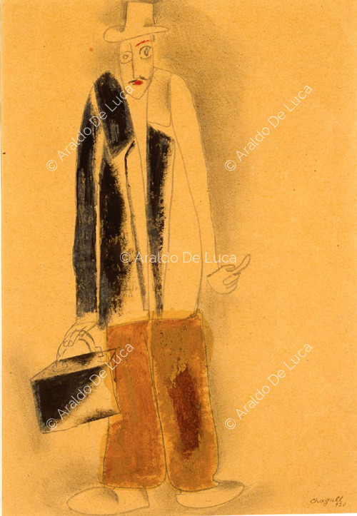 Costume sketch: The man with the suitcase