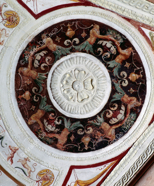 Decorated vault. Detail with flower