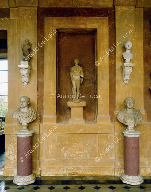 Niche with statue and busts