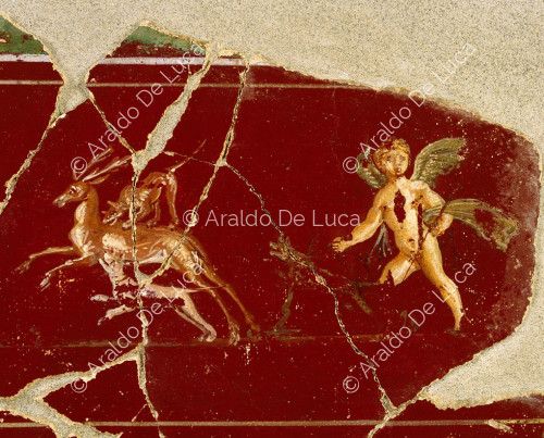 Fragment of fresco with cupid and animals