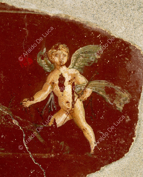 Fragment of fresco with cupid and animals