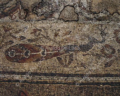 Fragment eines Mosaiks mit Pfau