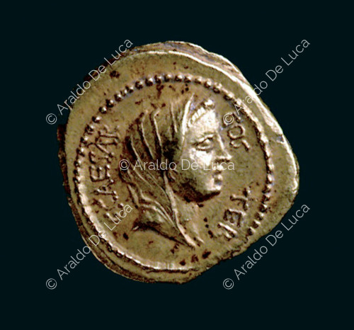 Head of the Pieta, Aureus of Julius Caesar