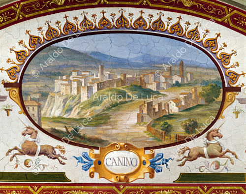 Lunette with a view of Canino