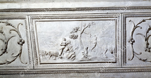 Stuckfries mit Apollo, dem Hirten, und Merkur