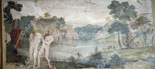 Fresque avec Apollon et Hyacinthe