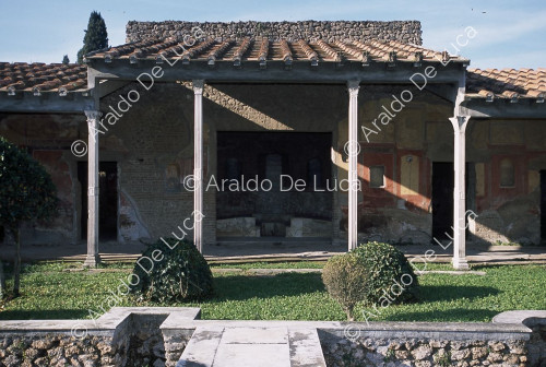 House of Julia Felix. View of the triclinium from the garden