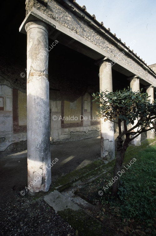 Hundertjähriges Haus. Peristyl. Wand mit Säulen