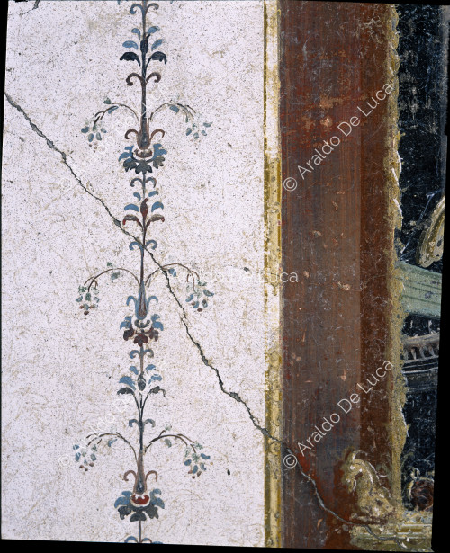 Loreius Tiburtinus u Octavius Quartius. Oecus en estilo IV. Fresco. Detalle