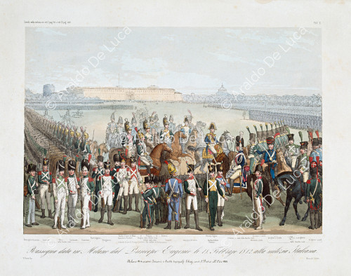 Parade given in Milan by Prince Eugene at February 18, 1812 to the Italian Militia