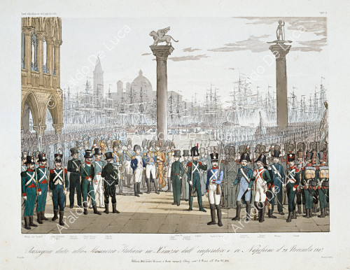 Parade given to the Italian Militia in Venice by Emperor and King Napoleon at November 29, 1807 