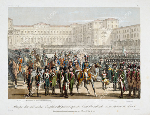 Rassegna data dalla Milizia Cisalpina dal generale supremo Murat il 17 Settembre 1807 nei dintorni di Monza
