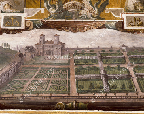 Villa Medici y el jardín, particular