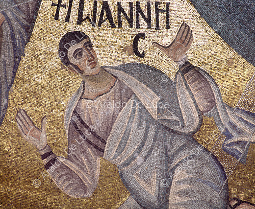 El Apóstol Juan - Mosaico de la Transfiguración, particular