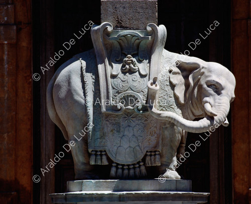 Obelisk with elephant. Detail