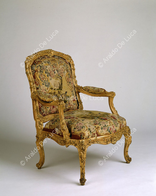 Armchair with rich floral decoration