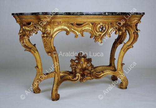 Carved wooden wall table, carved