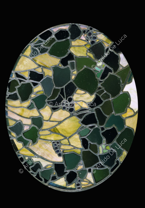 Stained glass with leaves