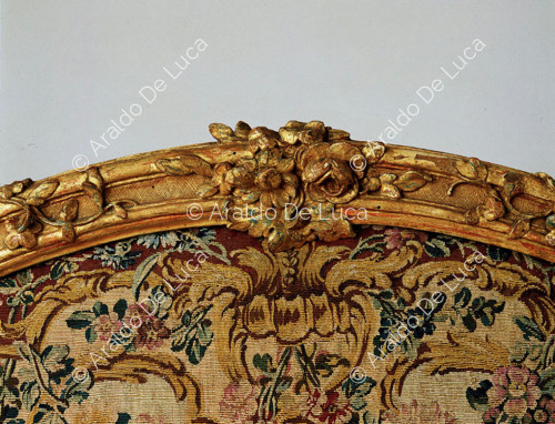 Armchair with floral decoration. Detail