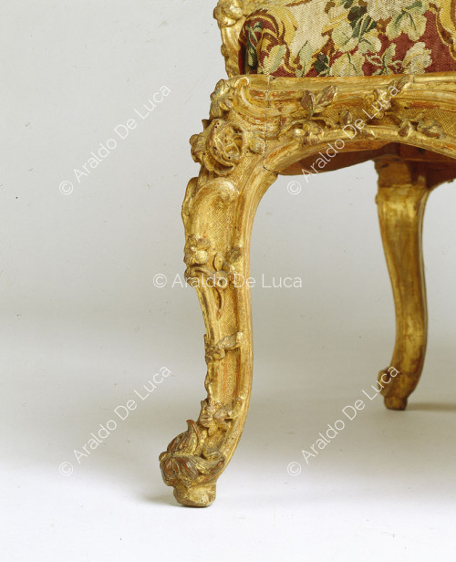 Armchair with floral decoration. Detail