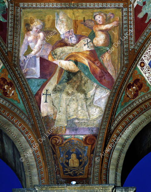 Lunette with fresco