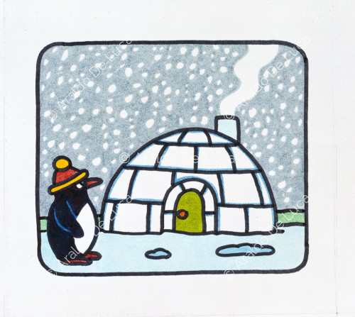 Pinguino con casita/iglu