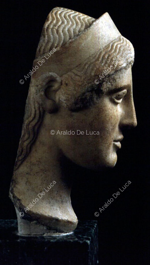 Marble female head from Temple E of Selinunte