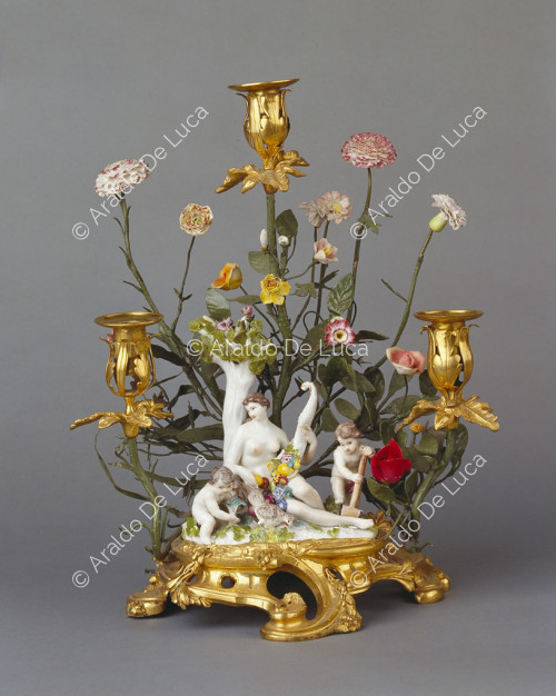 Candeliere in porcellana da Meissen