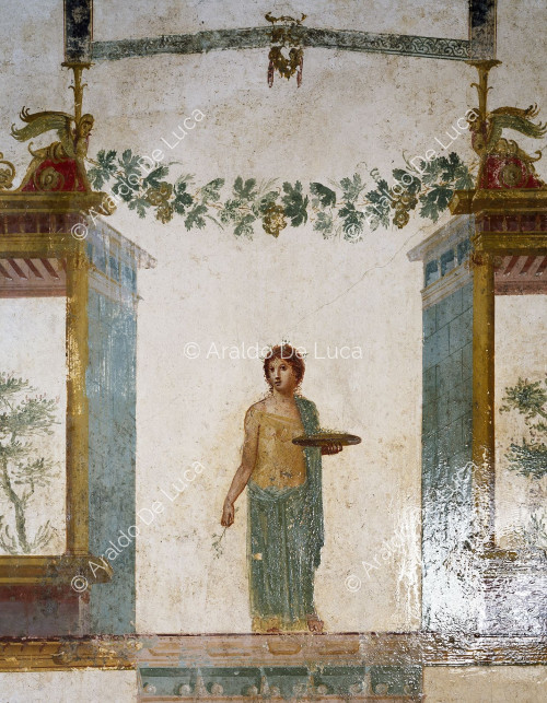 Casa de Giulio Polibio. Oecus con frescos IV estilo
