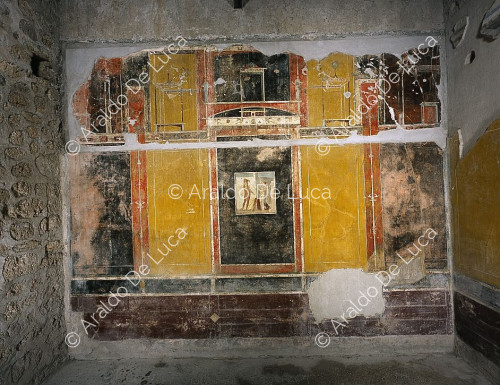 Haus des Marcus Lucretius Fronton. Cubiculum. Fresko mit Theseus und Ariadne