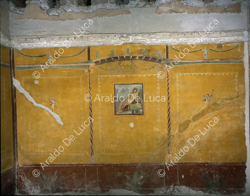 Maison de Marcus Lucretius Fronton. Cubicule. Fresque avec Narcisse
